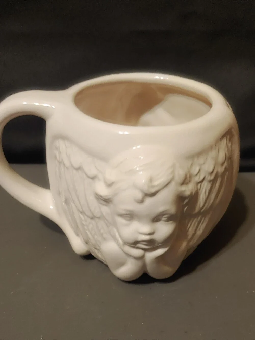 Vintage 3D Ceramic Cherub Coffee Mug